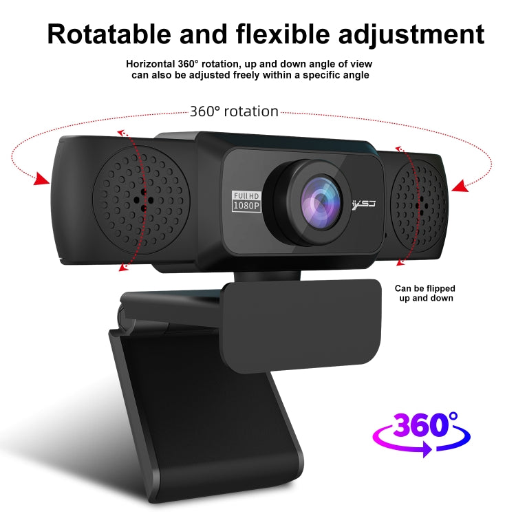 HXSJ S5 1080P Adjustable HD Video Webcam PC Camera with Microphone