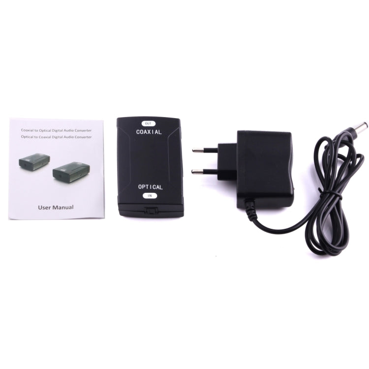 Optical Toslink Input to Coaxial RCA Output Digital Audio Converter Adapter