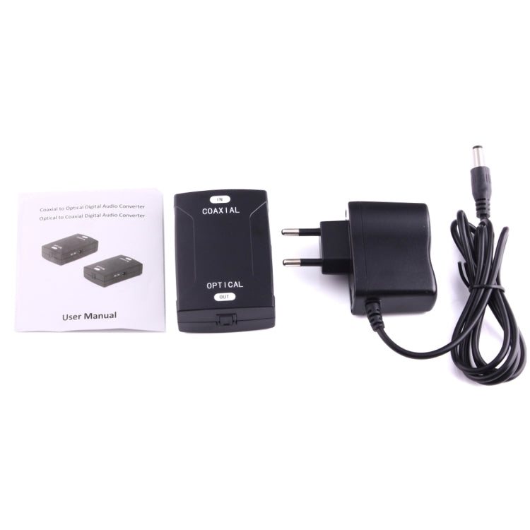 Coaxial RCA Input to Optical Toslink Output Digital Audio Converter Adapter