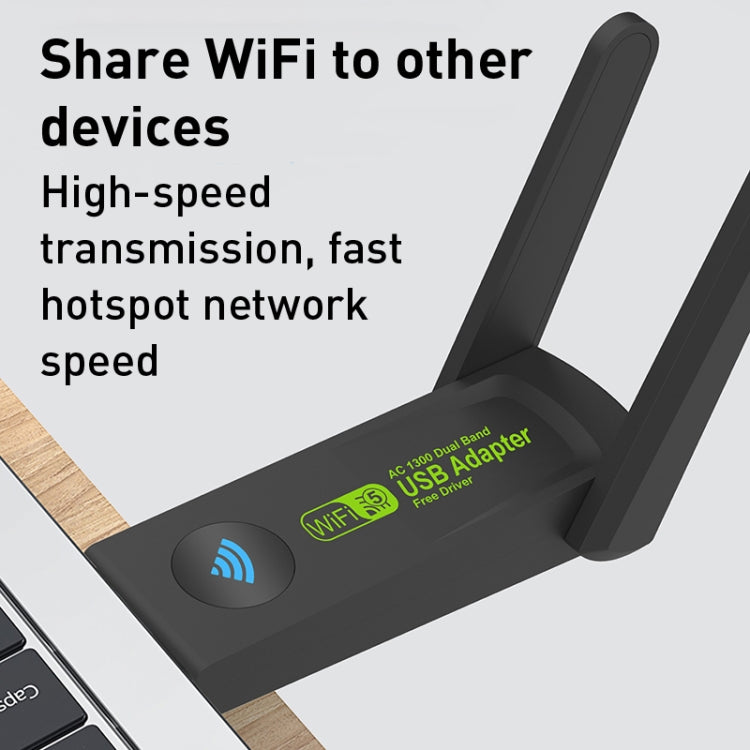 1300Mbps Dual Frequency USB Network Adapter WiFi Transmitter Receiver