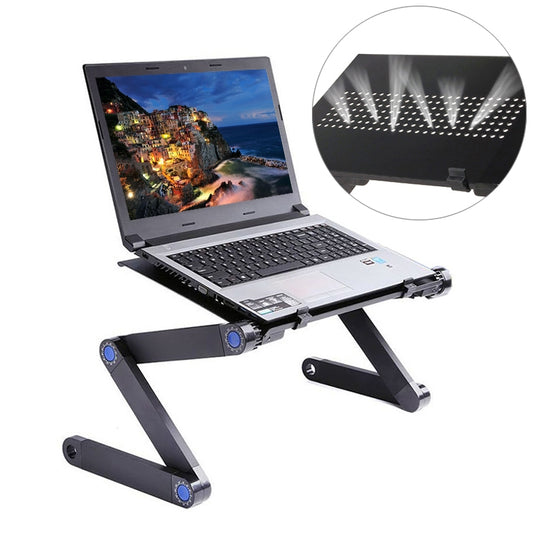 Portable 360 Degree Adjustable Foldable Aluminium Alloy Desk Stand for Laptop / Notebook, without CPU Fans & Mouse Pad
