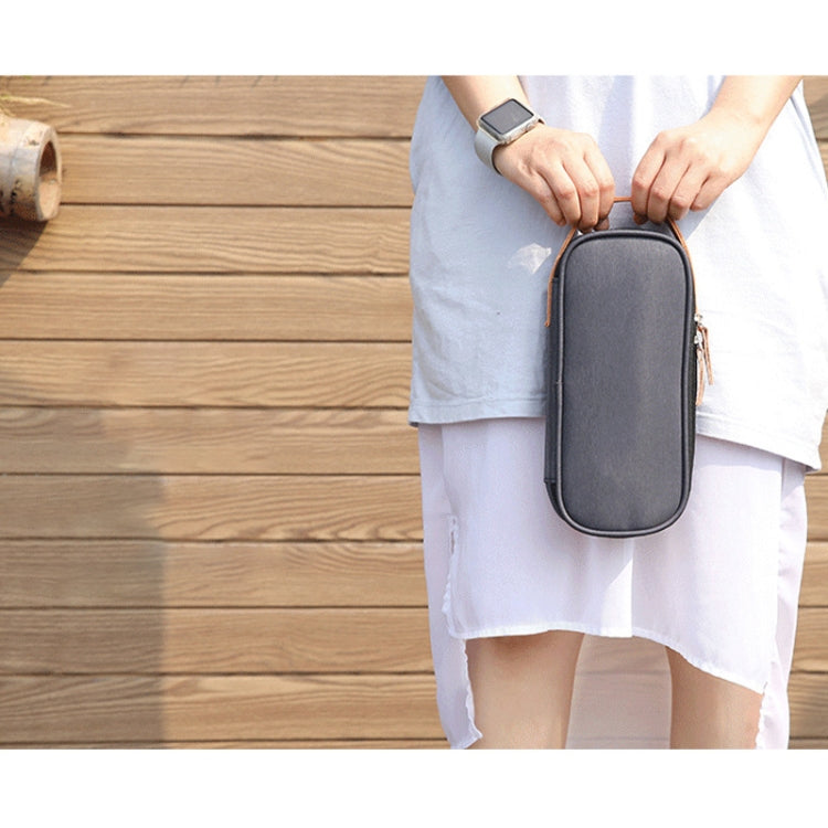 Multi-function Headphone Charger Data Cable Storage Bag, Ultra Fiber Portable Power Pack, Size: M, 16.5x6x23.5cm（Gray）