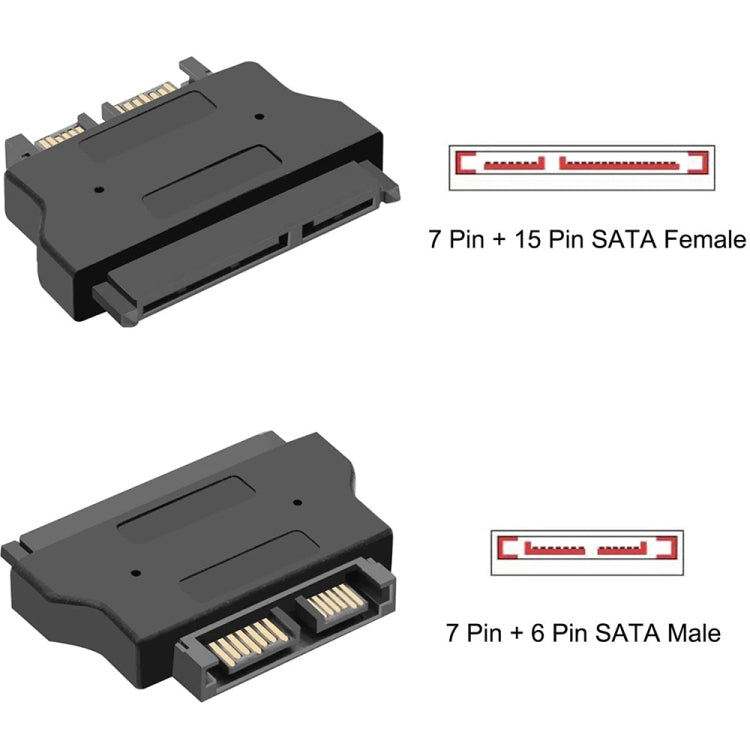 SATA 22 Pin Female to SLIMLINE SATA 13 Pin Male Adapter