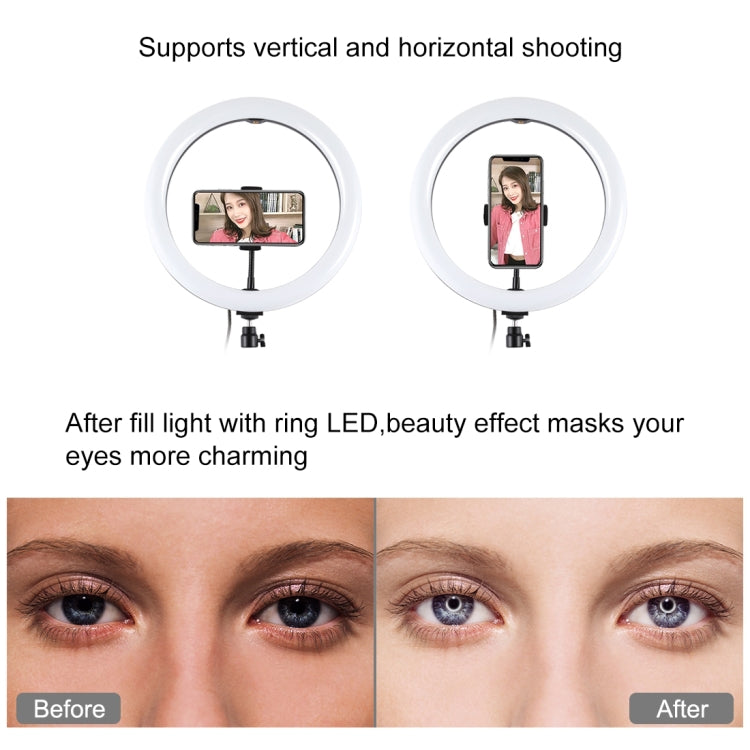 PULUZ 11.8 inch 30cm RGB Light 1.1m Tripod Mount Dimmable LED Ring Vlogging Selfie Photography Video Lights Live Broadcast Kits with Cold Shoe Tripod Ball Head & Phone Clamp, 11.8 inch RGB+Tripod(AU)