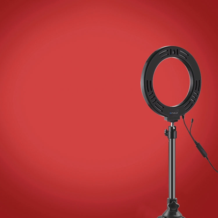 PULUZ 6.2 inch 16cm RGBW Light + Desktop Tripod Mount + USB Dimmable LED Ring Vlogging Photography Video Lights with Cold Shoe Tripod Ball Head & Remote Control, Tripod Mount + 6.2 inch RGBW / Remote