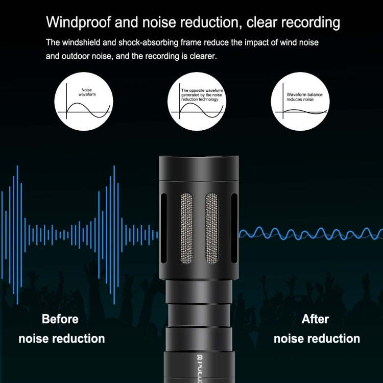 PULUZ Professional Interview Condenser Video Shotgun Microphone with 3.5mm Audio Cable for DSLR & DV Camcorder, Shotgun Microphone