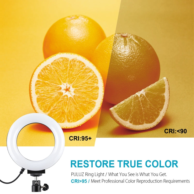 PULUZ 4.7 inch 12cm USB 3 Modes Dimmable LED Ring Selfie Beauty Vlogging Photography Video Lights with Tripod Ball Head, 4.7 inch with Ball Head