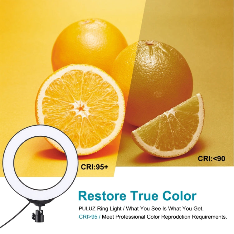 PULUZ 6.2 inch 16cm USB RGBW Dimmable LED Ring Vlogging Photography Video Lights  with Cold Shoe Tripod Ball Head & Remote Control, 6.2 inch RGBW / Remote