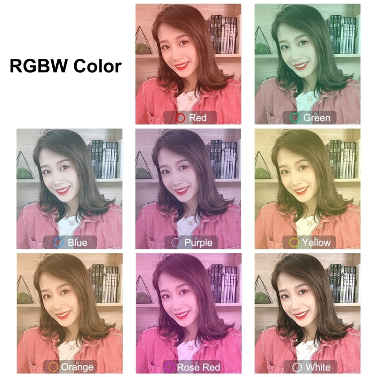 PULUZ 4.7 inch 12cm Curved Surface USB 10 Modes 8 Colors RGBW Dimmable LED Ring Vlogging Photography Video Lights with Tripod Ball Head, 4.7 inch RGBW