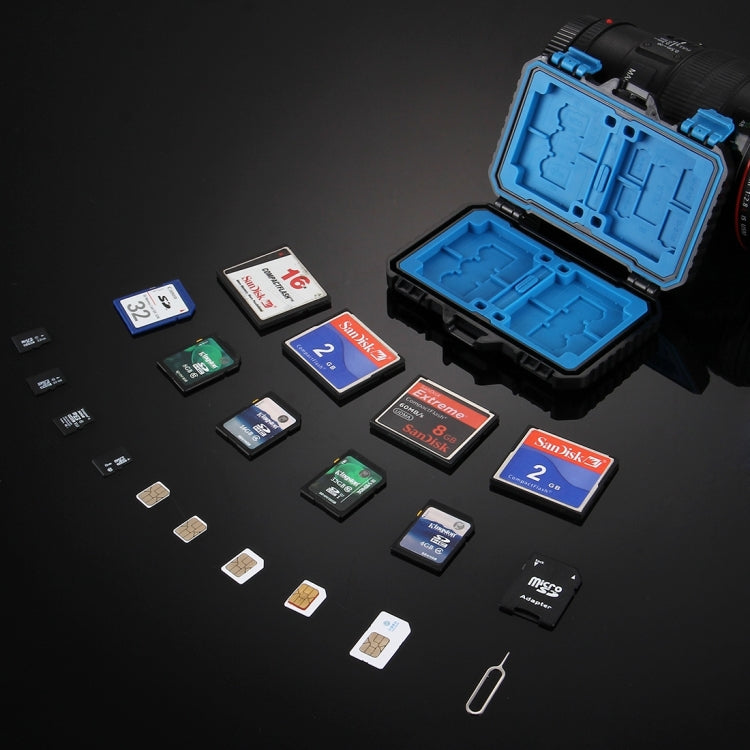 PULUZ 27 in 1 Memory Card Case for 4CF + 8SD + 9TF + 1Card PIN + 1Standard SIM + 2Micro-SIM + 2Nano-SIM, 27 in 1, 27 in 1 (US)