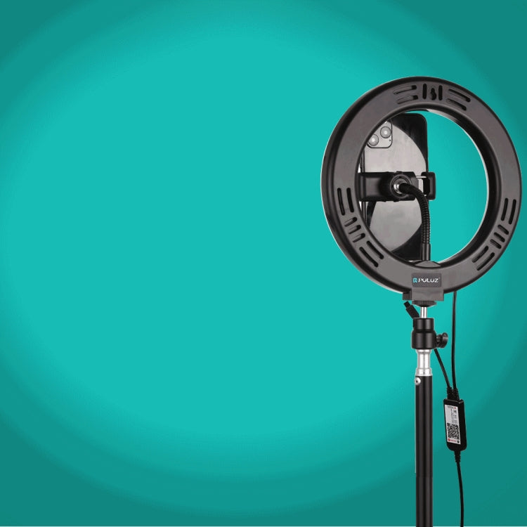 PULUZ 7.9 inch 20cm USB RGB Dimmable LED Dual Color Temperature LED Curved Light Ring Vlogging Selfie Photography Video Lights with Phone Clamp, 7.9 inch RGBW