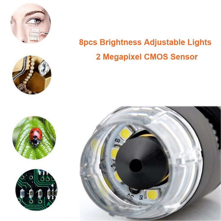 DMS-MDS800 40X-800X Magnifier 2.0MP Image Sensor USB Digital Microscope with 8 LEDs & Professional Stand