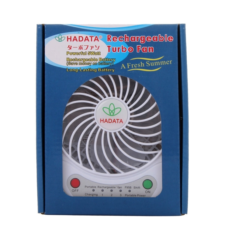 Hadata 4.3 inch Portable USB / Li-ion Battery Powered Rechargeable Fan with Third Wind Gear Adjustment & Clip