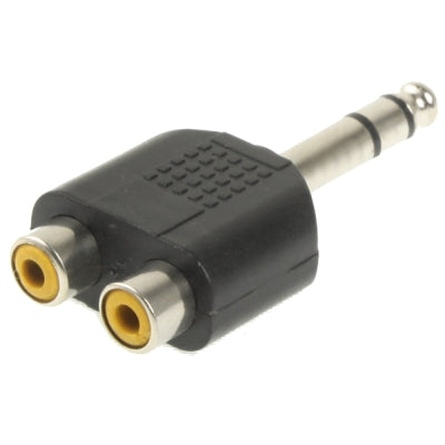 6.35mm Male to 2 RCA Stereo Headphone Jack Adapter, 6.35mm to 2 RCA Female