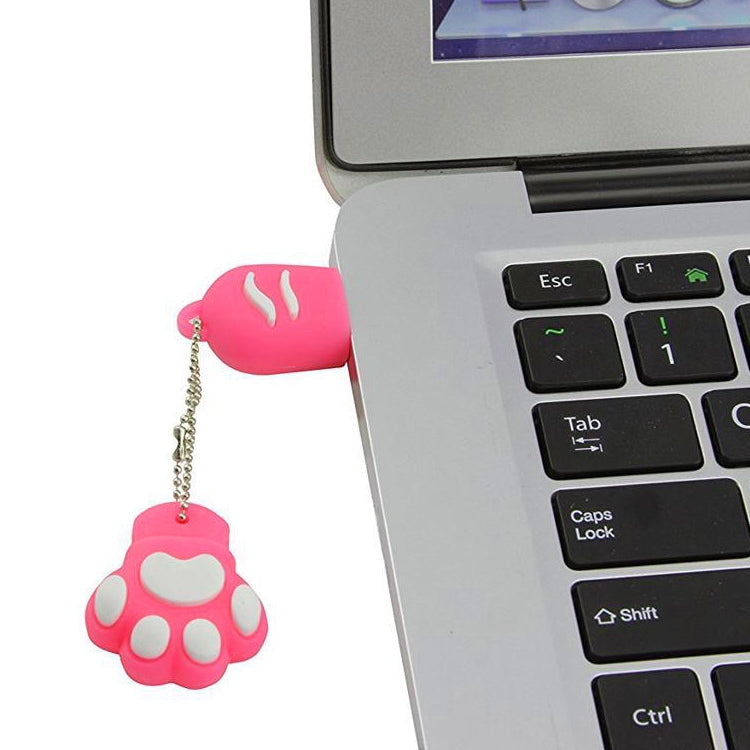 16GB Bear Paw Shaped Silicone USB 2.0 Flash Disk with Anti Dust Cup, 16GB (Red Plum)