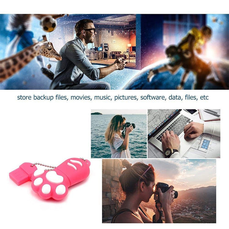 16GB Bear Paw Shaped Silicone USB 2.0 Flash Disk with Anti Dust Cup, 16GB (Red Plum)