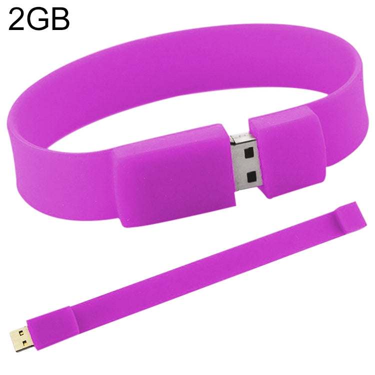 2GB Silicon Bracelets USB 2.0 Flash Disk, 2GB (Purple)