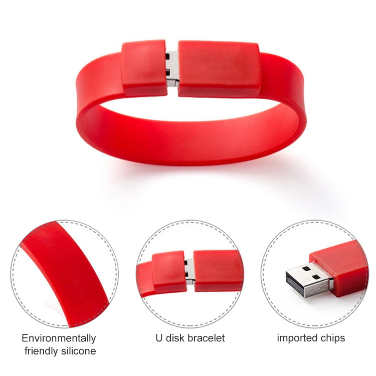4GB Silicon Bracelets USB 2.0 Flash Disk, 4GB (Green)