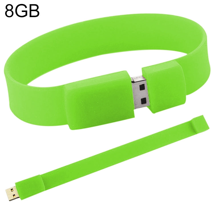 8GB Silicon Bracelets USB 2.0 Flash Disk, 8GB (Green)