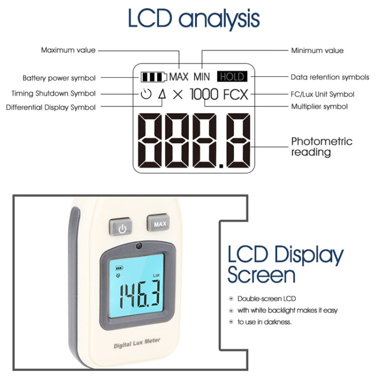 BENETECH Digital Light Lux Meter for Factory / School / House Various Occasion, Range: 0-200,000 Lux (GM1010)