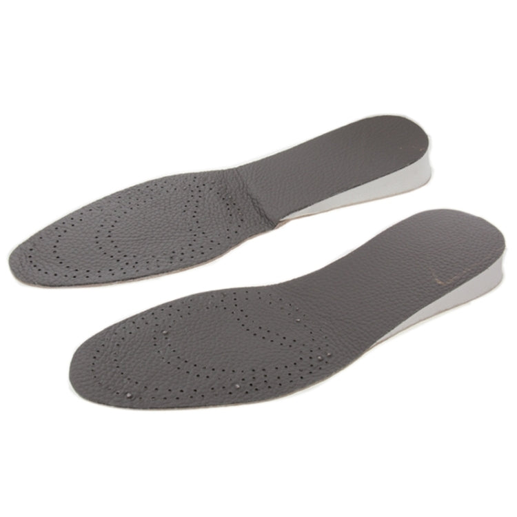 1 Pair Cowhide Increase Insoles, Size: 26cm x 9cm (Grey + White)