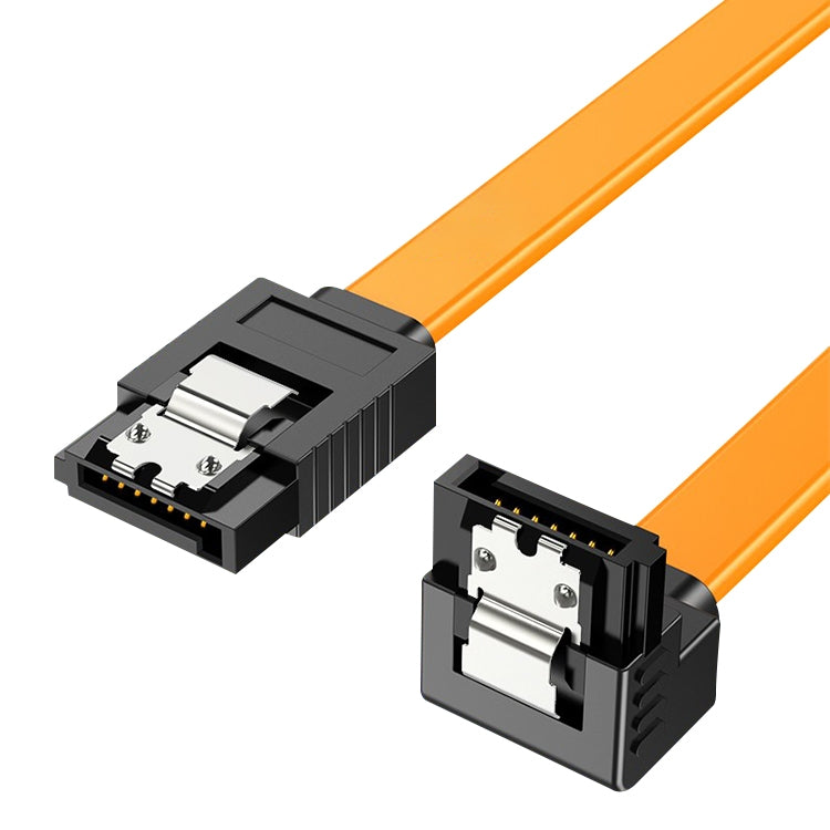 Serial SATA Data Cable,With Metal Clip, Length: 40cm, Orange