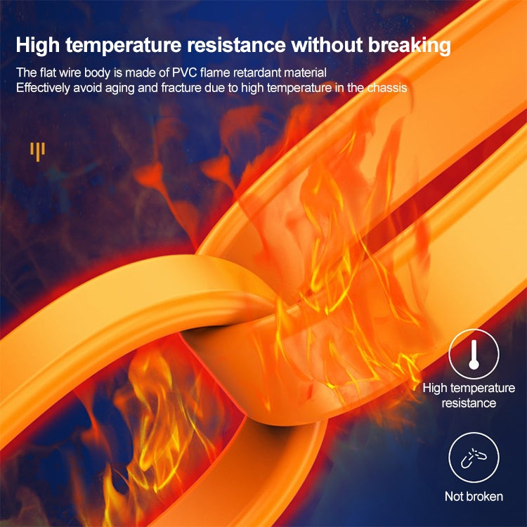 Serial SATA Data Cable,With Metal Clip, Length: 40cm, Orange