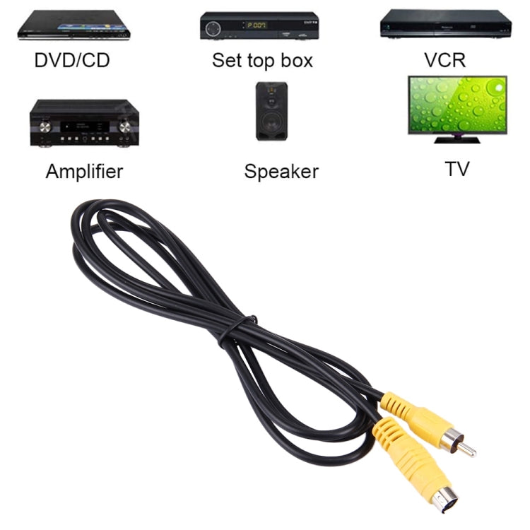 1.5m 4 Pin S-VIDEO TV to RCA AV Converter Adapter Cable, S-Video to AV RCA Male