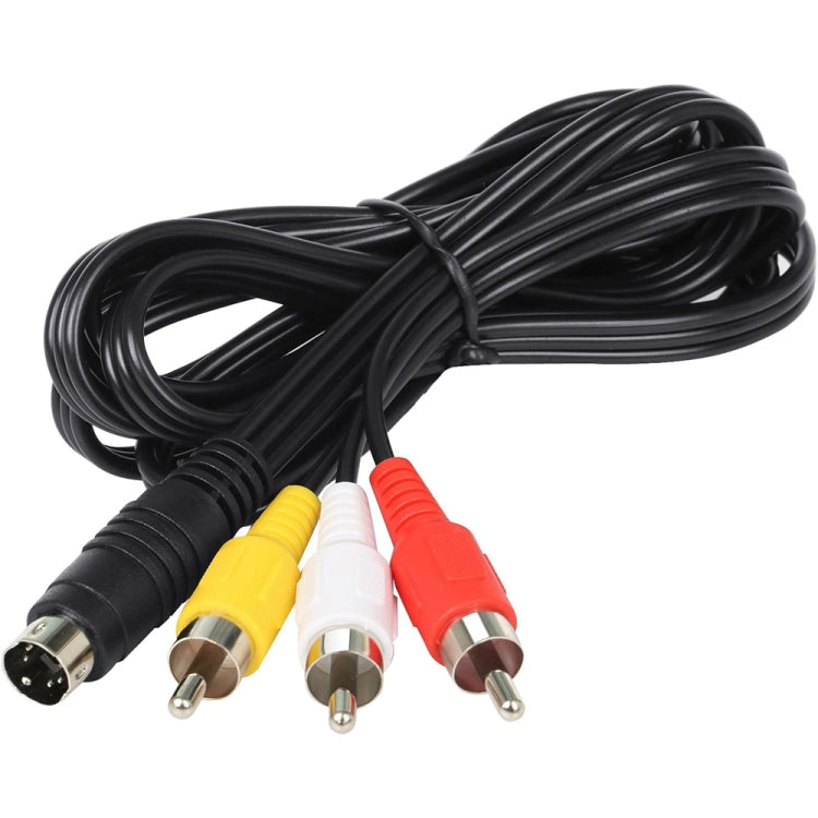 4 Pin S-Video to 3 RCA AV TV Male Cable Converter Adapter, Length: 1.5M