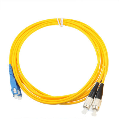SC-FC Dual-Core Single Mode Fiber Optic Jumper,Length: 3m
