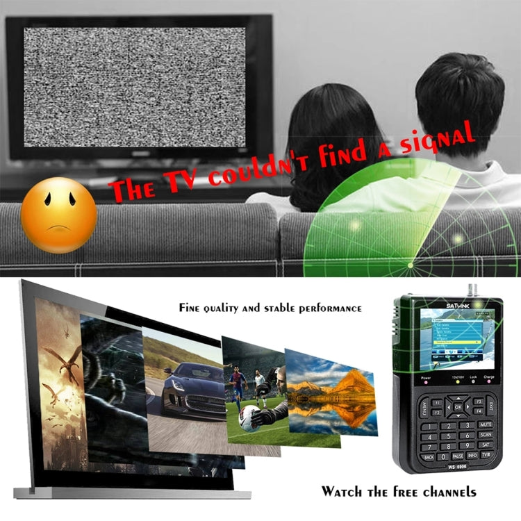 SATLINK WS6906 3.5 inch LCD Colour Screen Portable Digital Satellite Finder Meter