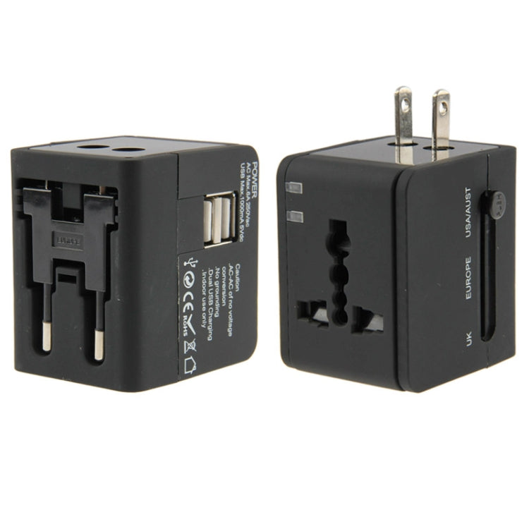 International 2.1A 2-USB EU / AU / UK / US Plug Travel Universal Adaptor
