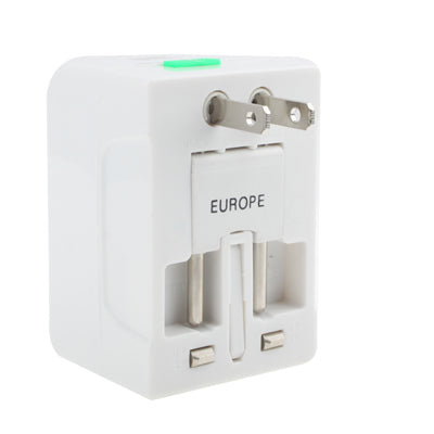 Universal US / EU / AU / UK Travel AC Power Adaptor Plug with USB Charger Socket, With USB Port