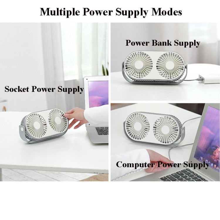 Small Bean Desktop Desktop Double Leaf Usb Mini Fan