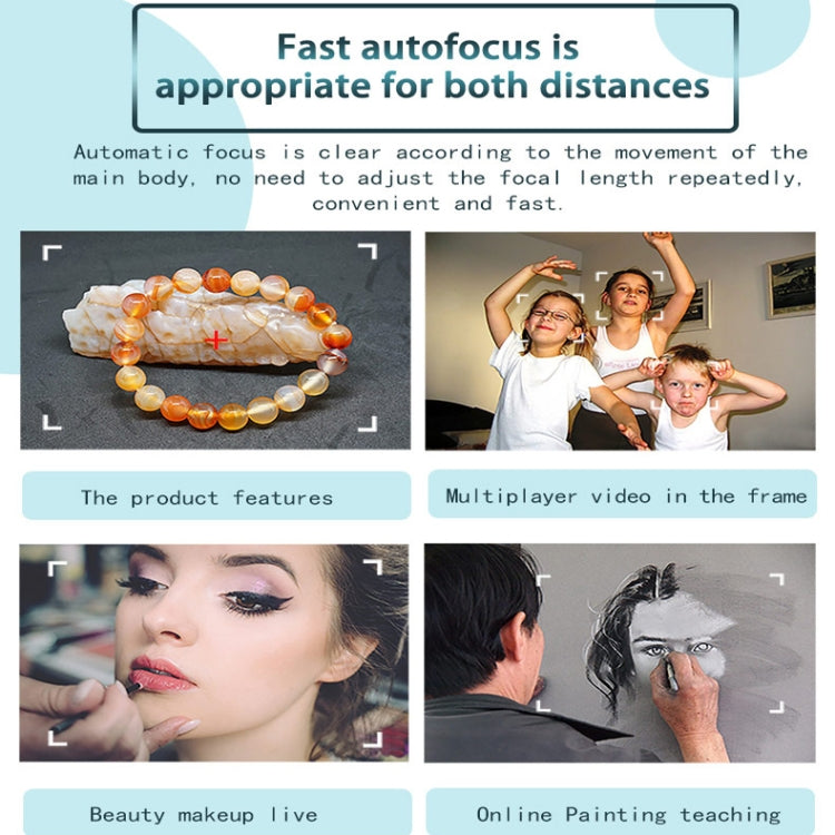 C7 1080PHD Autofocus 360-Degrees Rotation Lens Live Broadcast USB Driver-free WebCamera with Mic