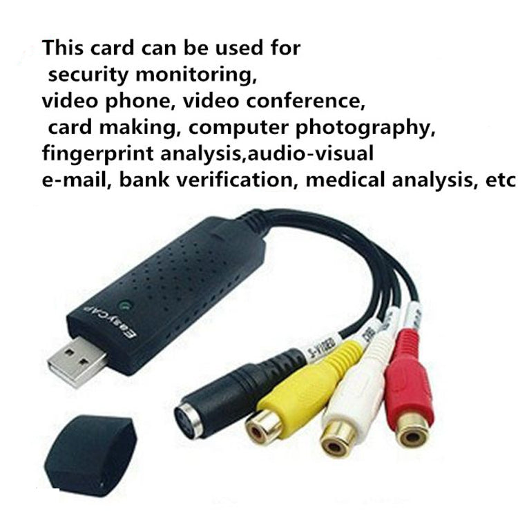 Portable USB 2.0 Video + Audio RCA Female to Female Connector for TV / DVD / VHS Support Vista 64 / win 7 / win 8 / win 10 / Mac OS