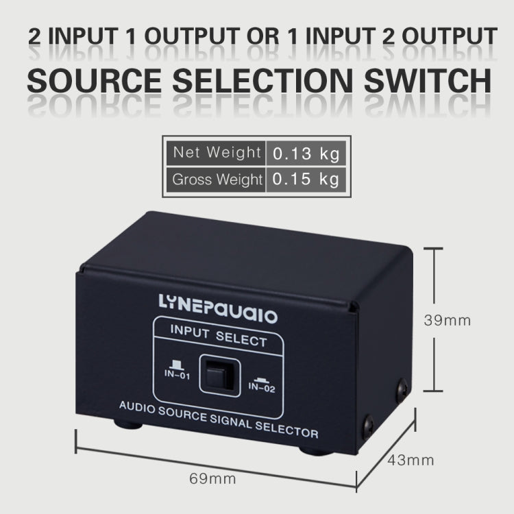 B101 2 In 1 Out (1 In 2 Out) Audio Source Signal Selection Switcher Computer Speaker  RCA Lossless Audio Source Switcher