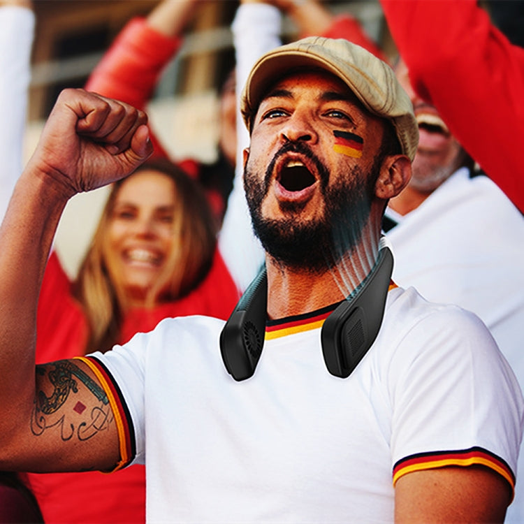 Hand Free Mini USB Neck Fan - Rechargeable Portable Headphone Design Wearable Neckband Fan, 3 Level Air Flow, 360 Degree Free Rotation Perfect for Sports, Office and Outdoor