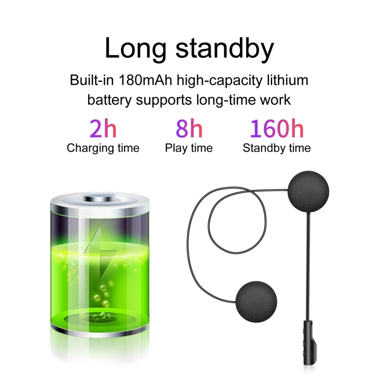 T4 Motorcycle Helmet Bluetooth Headsets BT 5.0 Stereo Automatically Connect to Support SIRI