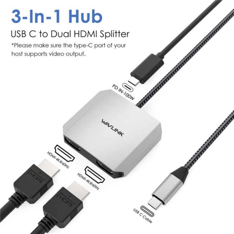 WAVLINK UHP510 Pro 87W PD Charging USB C to Dual HD Converter 4K 60Hz Monitor Adapter