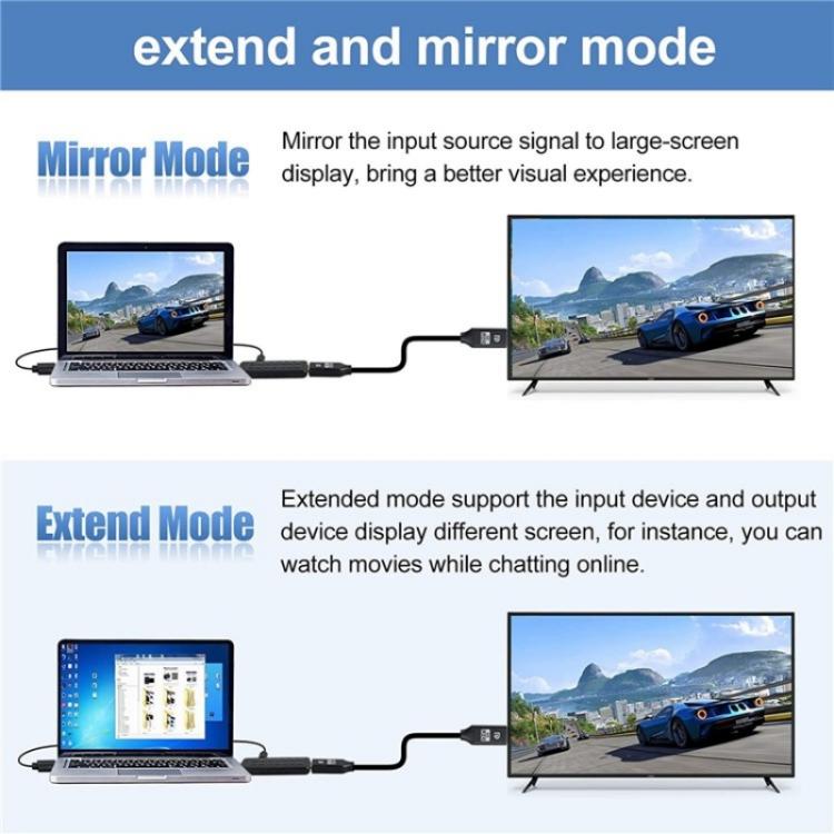 HD2 Video Streaming Gaming HDMI 2.0b to DisplayPort 1.4 Adapter 4K 60Hz/HDCP 2.3 Converter