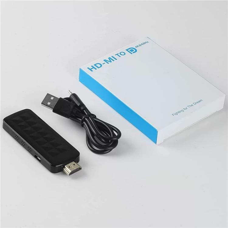 HD2 Video Streaming Gaming HDMI 2.0b to DisplayPort 1.4 Adapter 4K 60Hz/HDCP 2.3 Converter