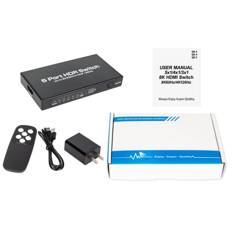 Q8-5 For Home Theater / Office HDMI 2.1 5x1 Switch 8K 60Hz Gaming Video Switcher  Control