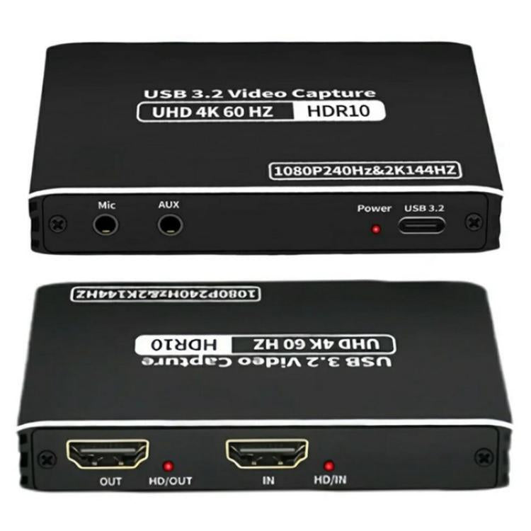 C10 With Mic Input / Audio Output 4K HDMI Video Capture Card Live Streaming USB 3.1 Adapter