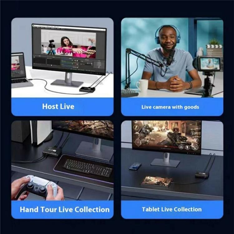 C10 With Mic Input / Audio Output 4K HDMI Video Capture Card Live Streaming USB 3.1 Adapter