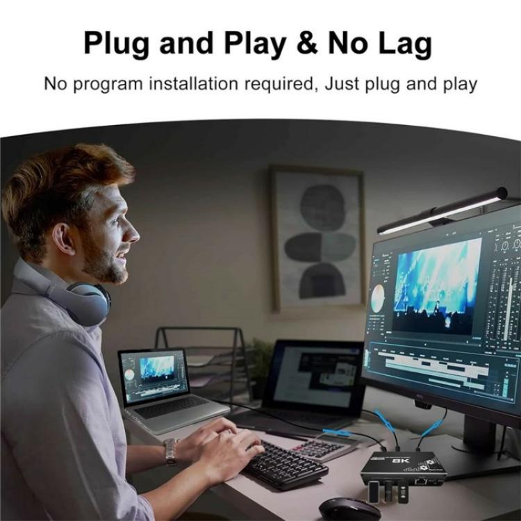 K1 2 Ports HDCP 2.3 RJ45 USB 3.0 Hubs Adapter 4K 120Hz HDMI 2.0b USB-C KVM Switch