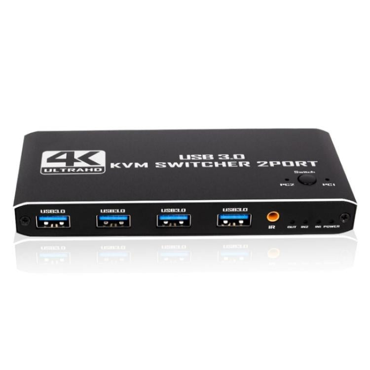 K2-1 Monitor Sharing 4K 60Hz KVM Switch 2 In 1 Out USB 3.0 HDMI 2.0 Remote Control Switcher