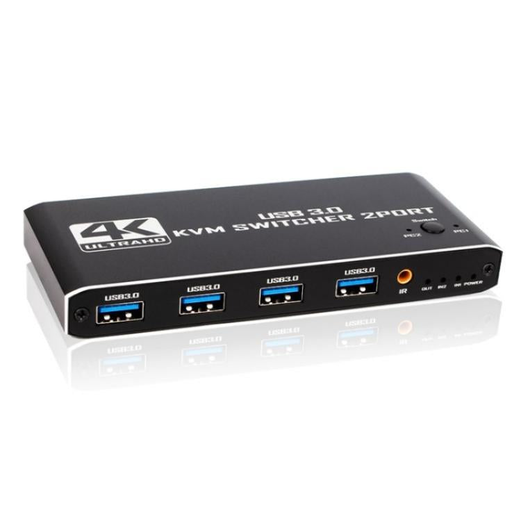 K2-1 Monitor Sharing 4K 60Hz KVM Switch 2 In 1 Out USB 3.0 HDMI 2.0 Remote Control Switcher