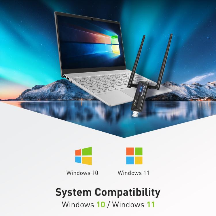 EDUP EP-AX1672 AX3000 USB 3.0 Wireless WiFi 6E Adapter 802.11g High Power Wireless USB Adapter 2.4GHz & 5GHz & 6GHz with Chipset MT7621AU