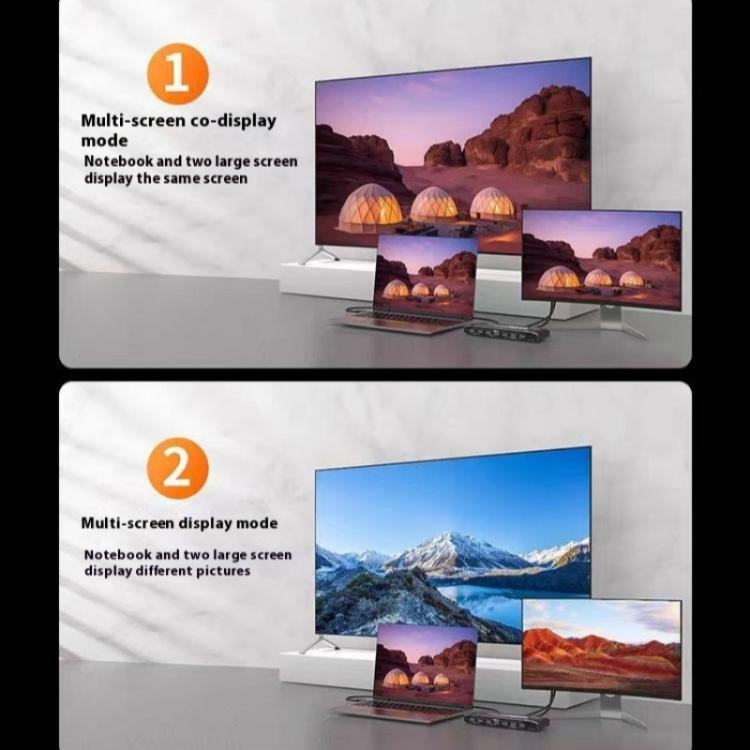 K9 2 In 1 Out HDMI Video Dual Display 2 Screen Expansion Adapter For Mac USB C KVM Switch